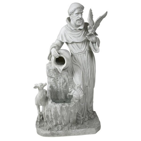 Statuary Saint Francis Water Fountain Churches Decorative Gardens